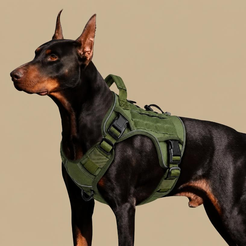 Tactical! Heavy Duty Dog Harness Adjustable Reflective No Pull Vest With Reinforced Handle.