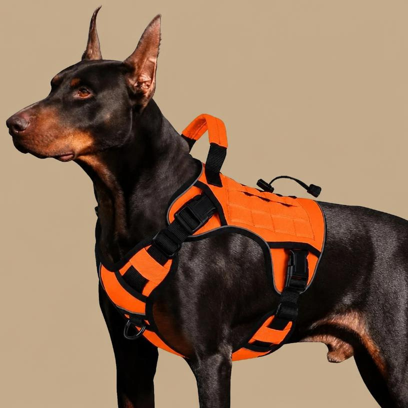 Tactical! Heavy Duty Dog Harness Adjustable Reflective No Pull Vest With Reinforced Handle.