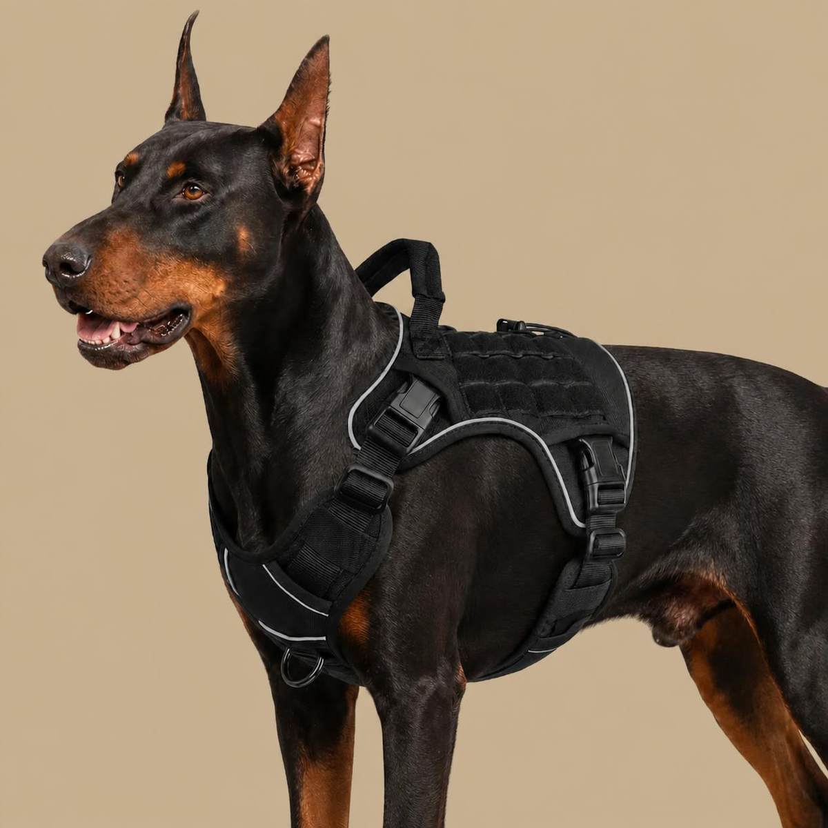 Tactical! Heavy Duty Dog Harness Adjustable Reflective No Pull Vest With Reinforced Handle.