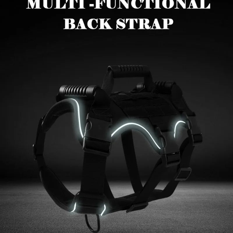 Dogs Harnesses Leads Pet Tactical Harness Dog Shock-absorbing Traction Explosion-proof Harness