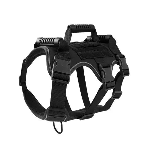 Escape-Proof Reflective Tactical Dog Harness for Medium to Large Breeds, Night Safety Design with Adjustable Features dog leash
