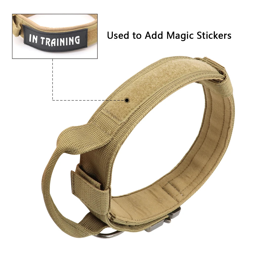 Military Tactical Dog Collar Nylon Dogs Collars Durable Pet Training Necklace Adjustable For Medium Large Dogs French Bulldog