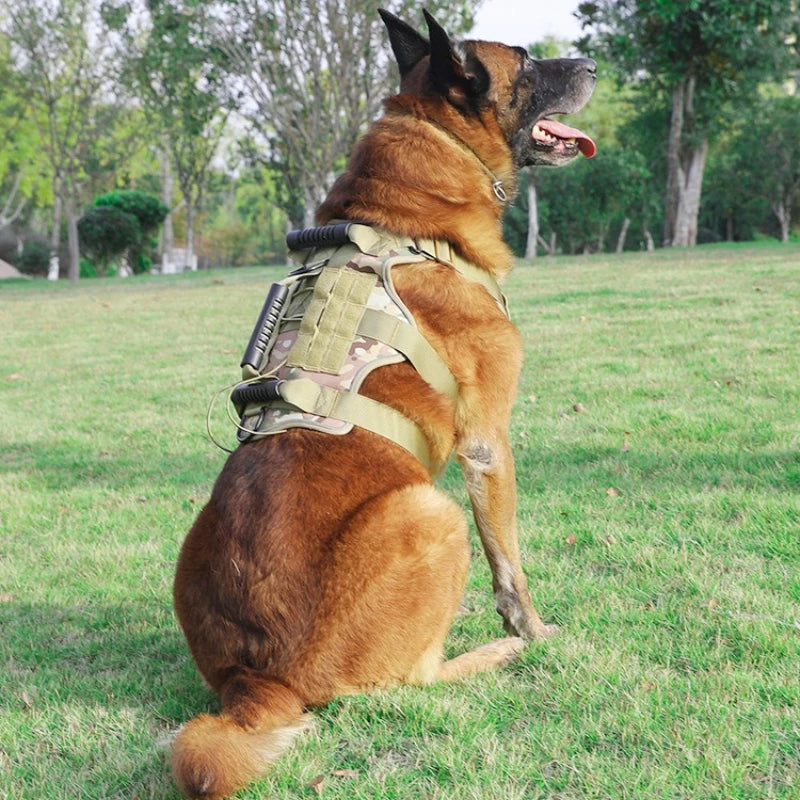 Escape-Proof Reflective Tactical Dog Harness for Medium to Large Breeds, Night Safety Design with Adjustable Features dog leash