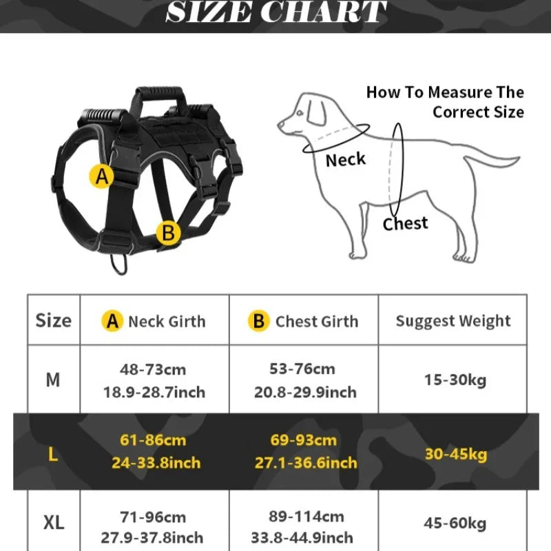 Dogs Harnesses Leads Pet Tactical Harness Dog Shock-absorbing Traction Explosion-proof Harness