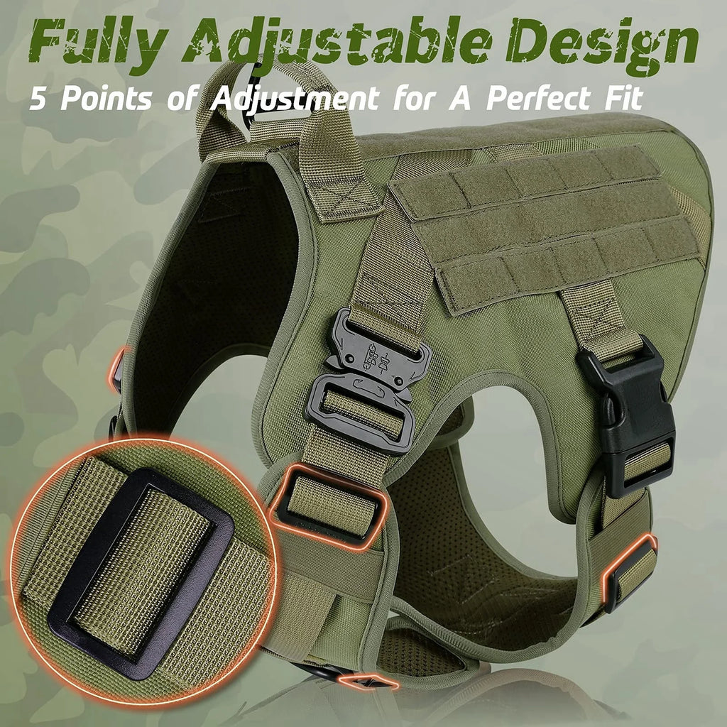 Tactical Military Vest Pet German Shepherd Golden Retriever Tactical Training Dog Harness and Leash Set For All Breeds Dogs