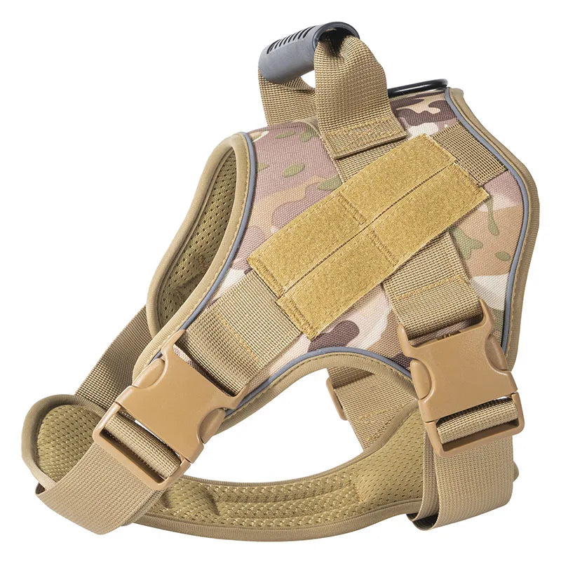 Tactical! Heavy Duty Dog Harness for Large Dogs  No Pull and adjustable training harness.